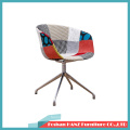 Plastic Swivel Office Upholsterd in Fabric Chair with Cushion and Aluminum Polished Feet
